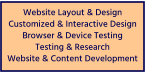 Website Layout & Design Customized & Interactive Design Browser & Device Testing Testing & Research Website & Content Development
